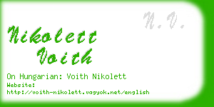 nikolett voith business card